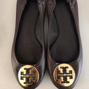Brown Tory Burch Ballet Flat